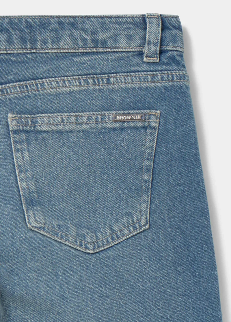 Embroidered front-pocket jeans