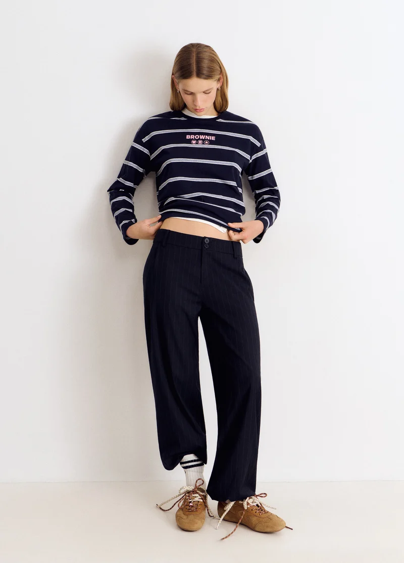 Soft-touch striped T-shirt