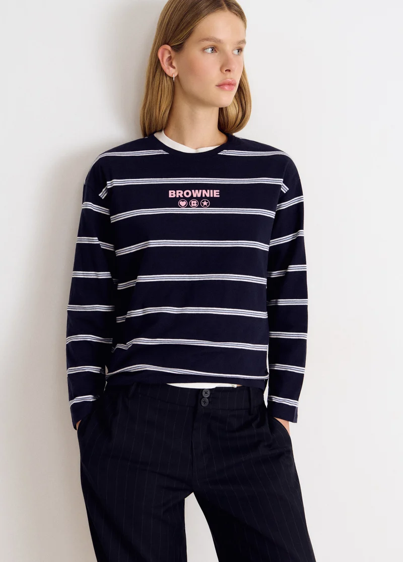 Soft-touch striped T-shirt