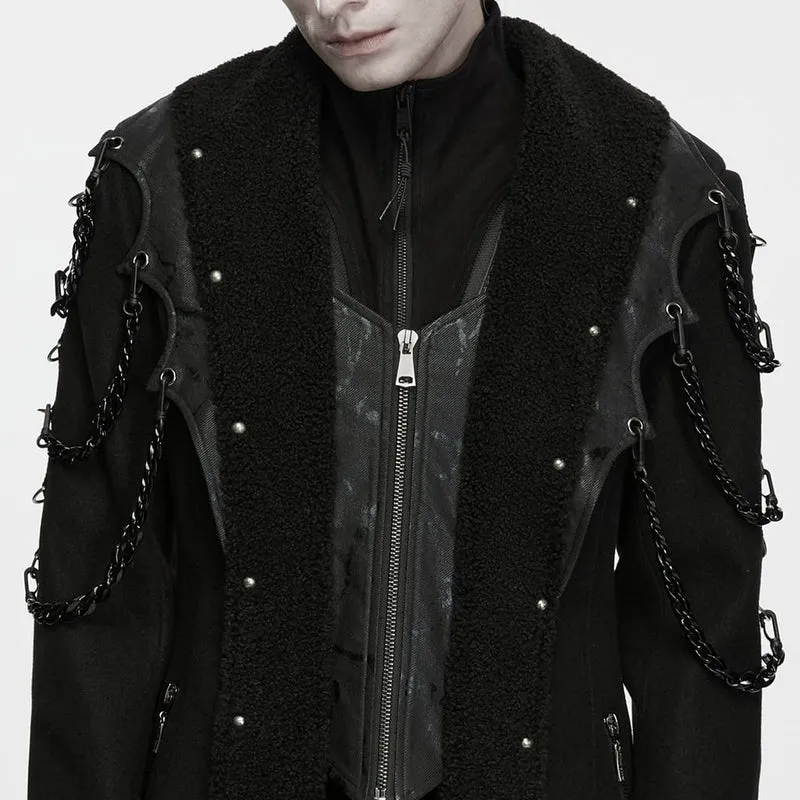 Punk-Herrenjacke mit Nieten und Kettenrevers