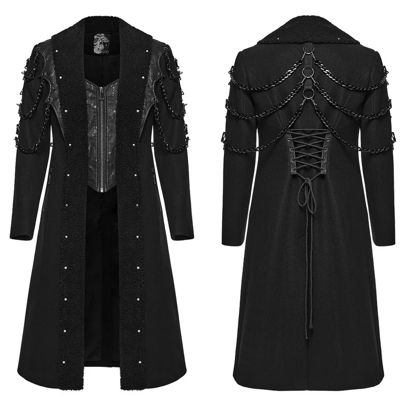 Punk-Herrenjacke mit Nieten und Kettenrevers