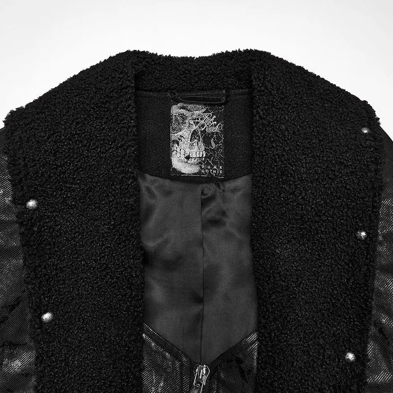Punk-Herrenjacke mit Nieten und Kettenrevers