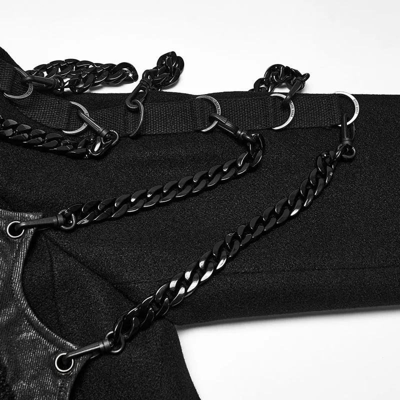 Punk-Herrenjacke mit Nieten und Kettenrevers