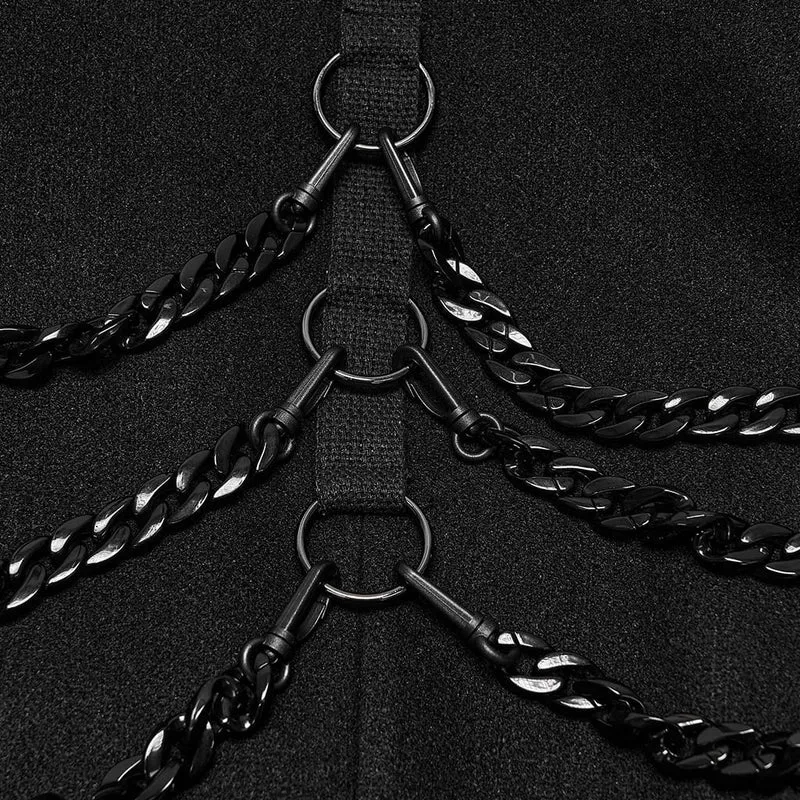 Punk-Herrenjacke mit Nieten und Kettenrevers