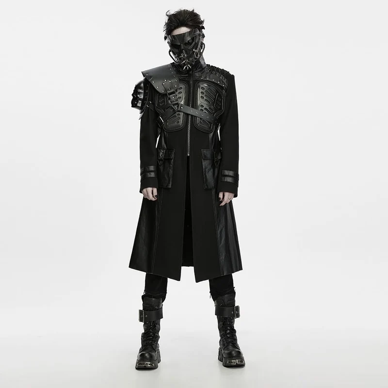 Herren Techwear Jacke mit großer Tasche, Frontreißverschluss und Stehkragen