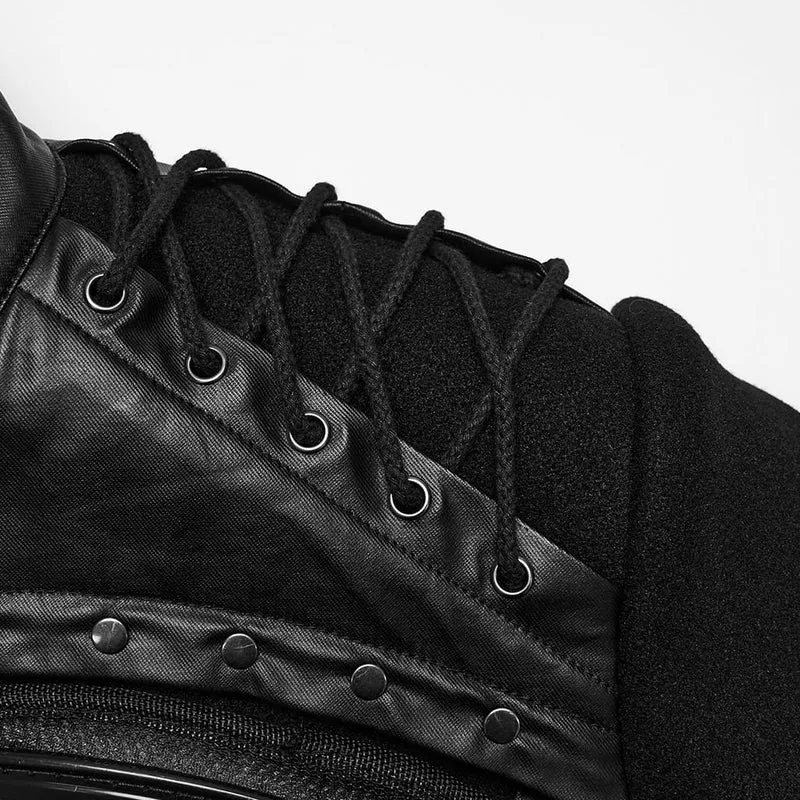 Herren Techwear Jacke mit großer Tasche, Frontreißverschluss und Stehkragen