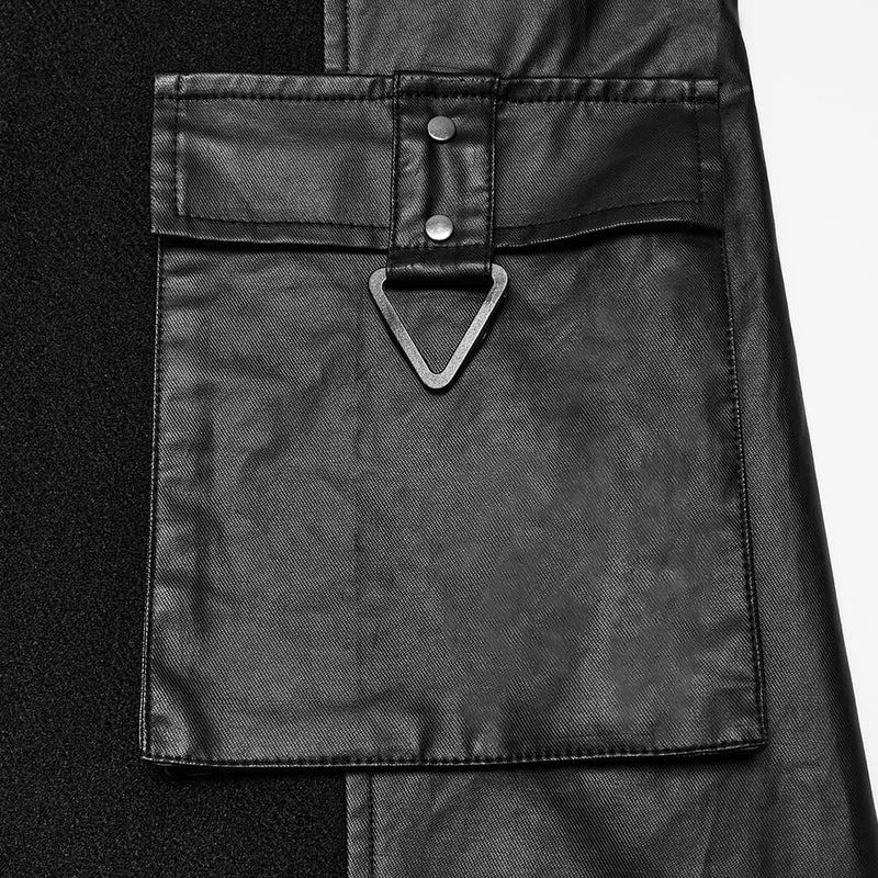 Herren Techwear Jacke mit großer Tasche, Frontreißverschluss und Stehkragen