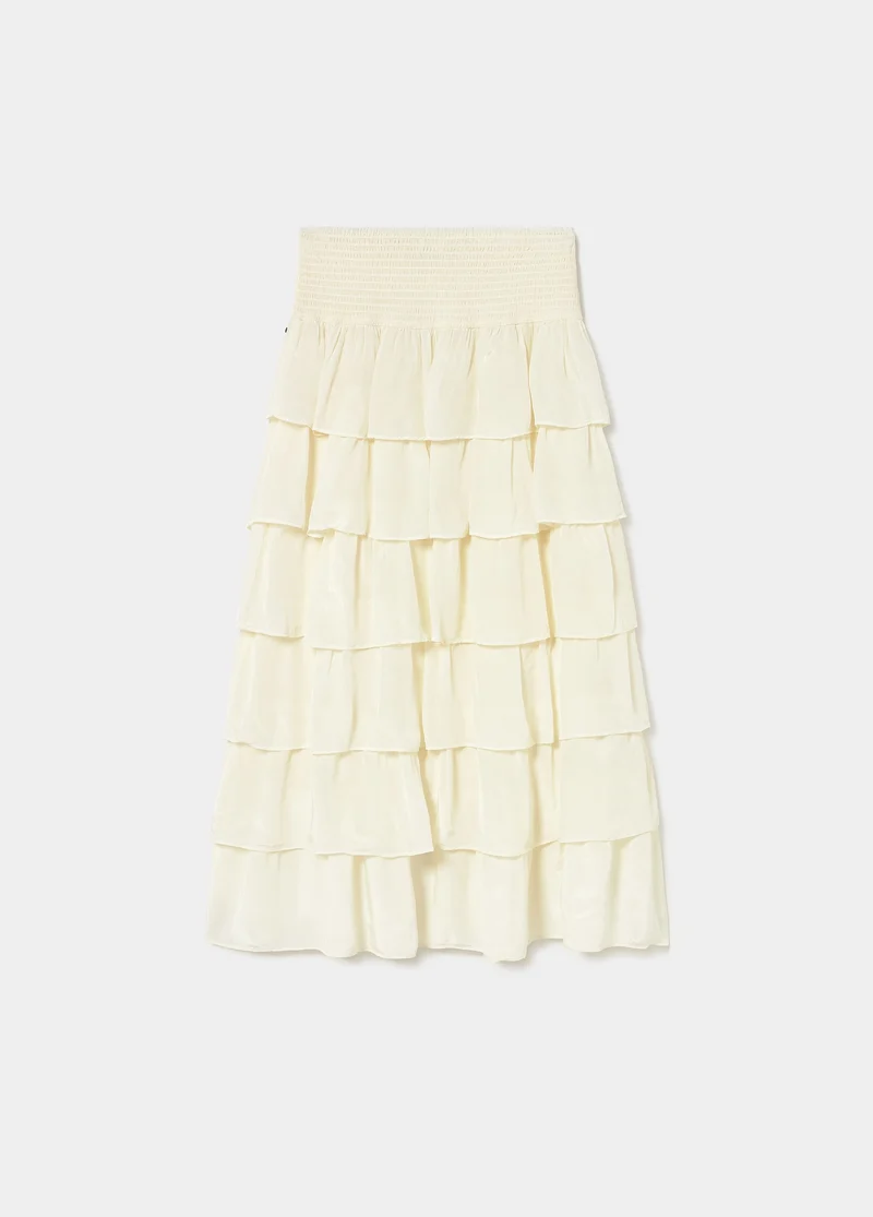 Long multi-tiered skirt