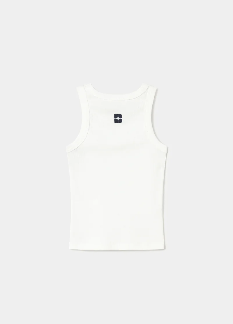 Embroidered logo top