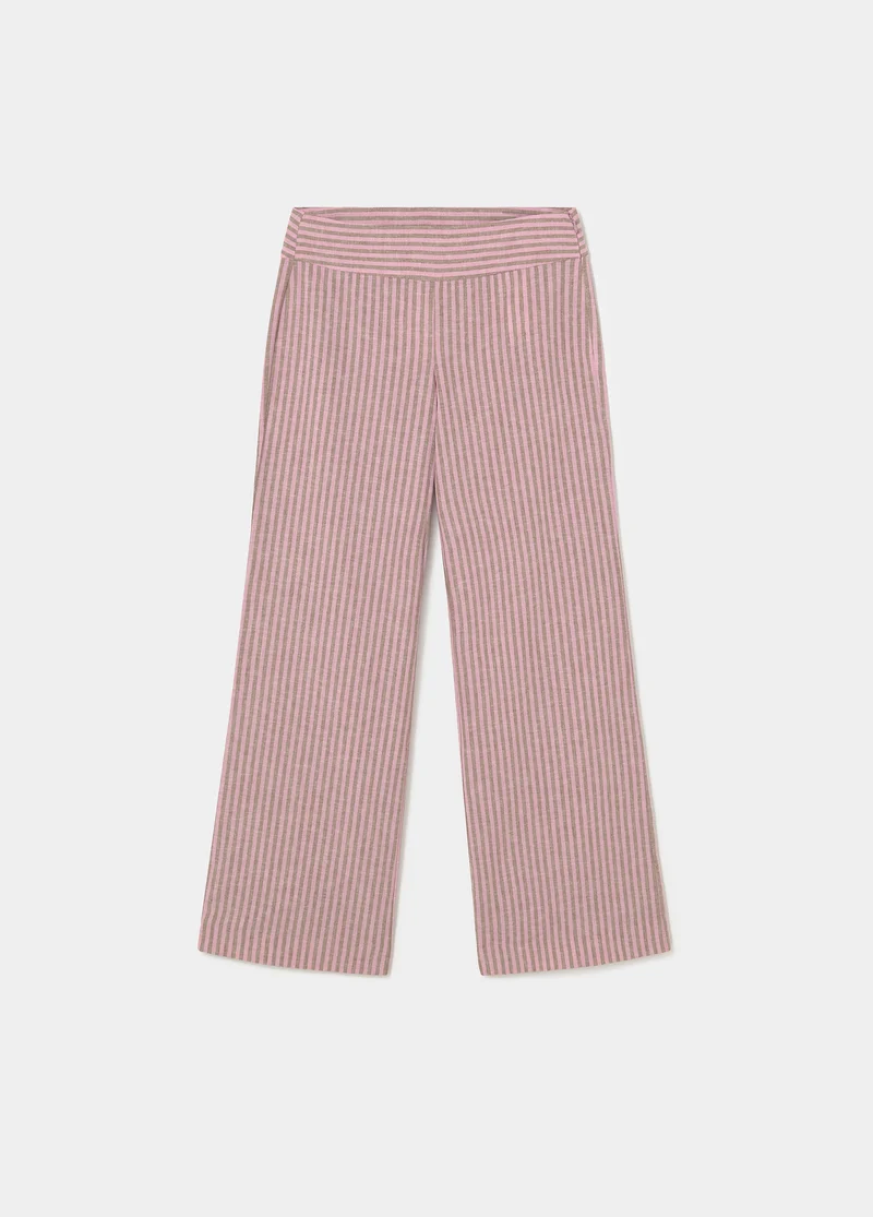 Wide waist striped pants