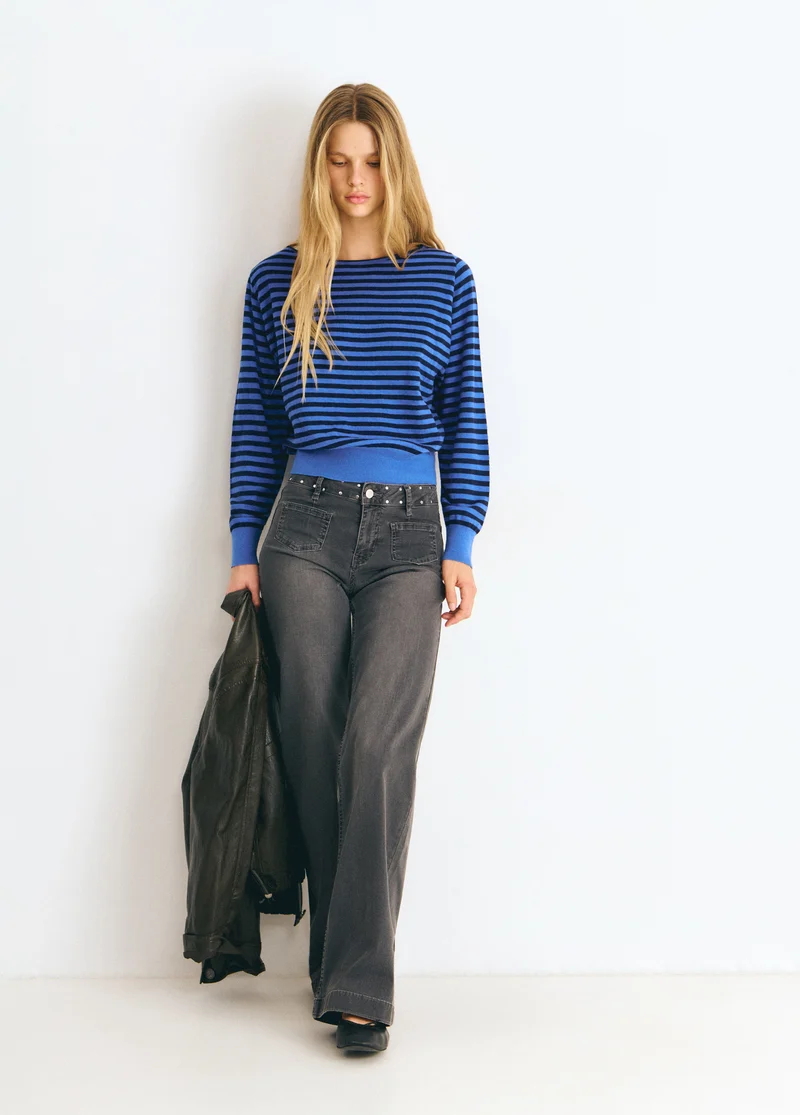 Glitter wing culotte jeans