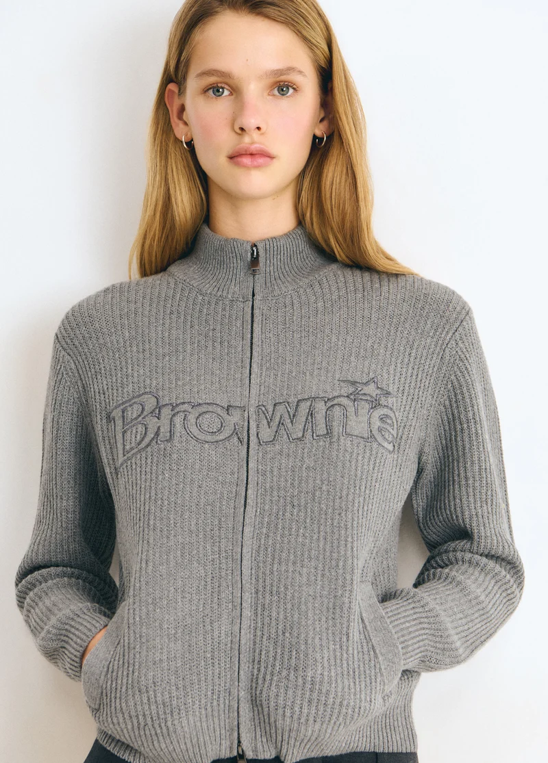 Logo knit jacket