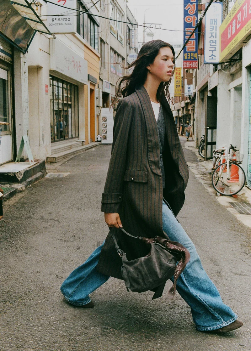 Long striped vest coat