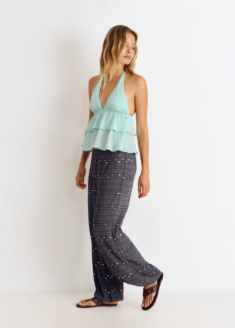 Sequin harem pants
