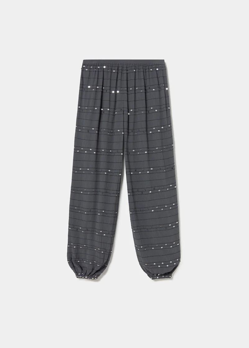 Sequin harem pants
