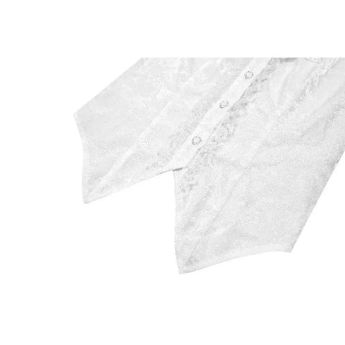 Gothic-Bluse für Damen mit Schnürung, Umlegekragen und Puffärmeln