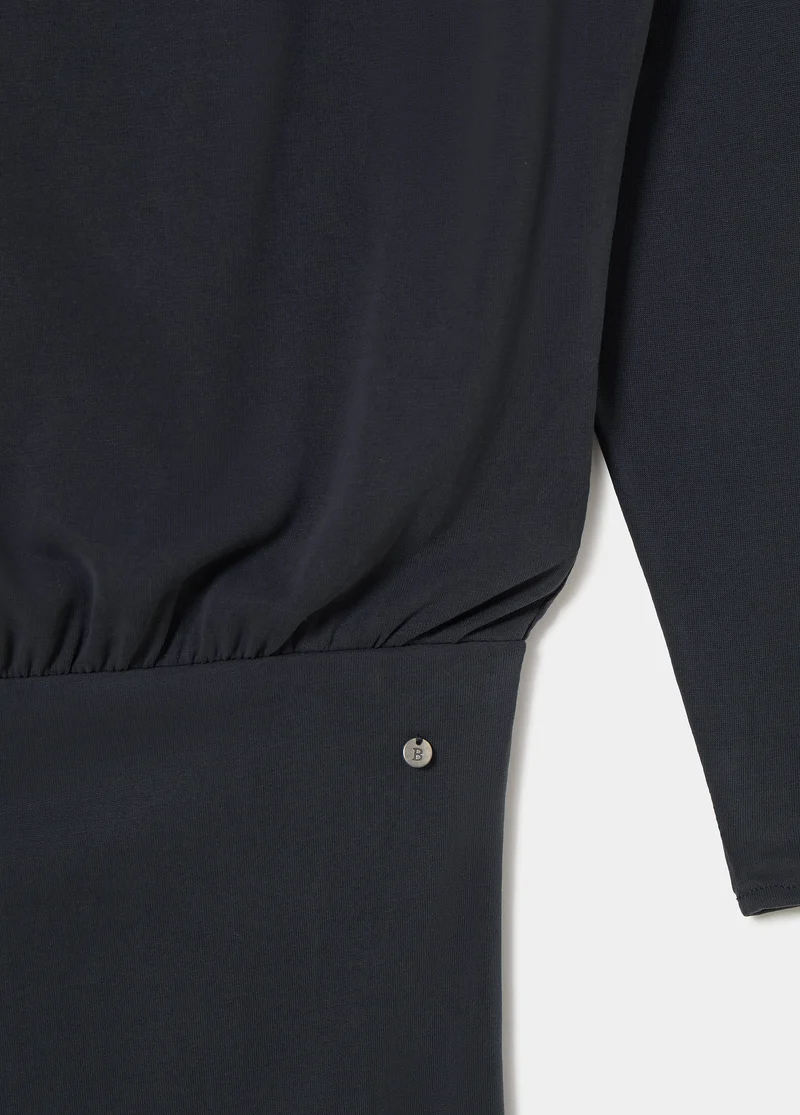Cupro cape-sleeve dress