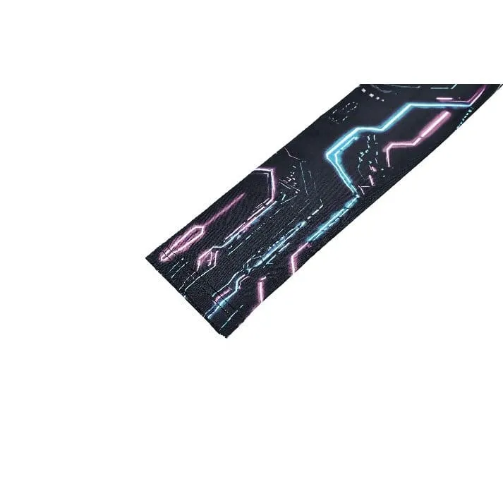 Damen Cyberpunk Neon Circuit Totenkopf-Print Stehkragen Langarmshirt
