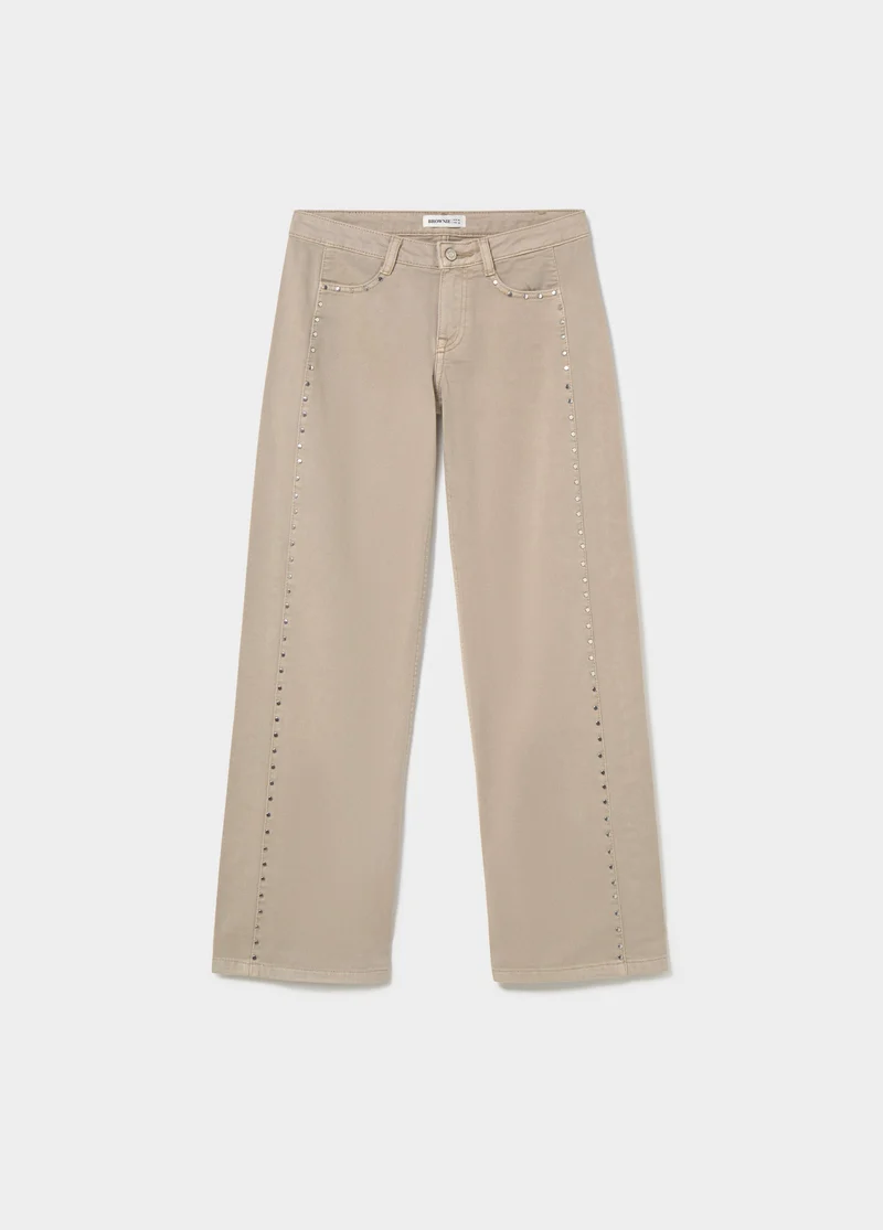 Straight-leg trousers with studs