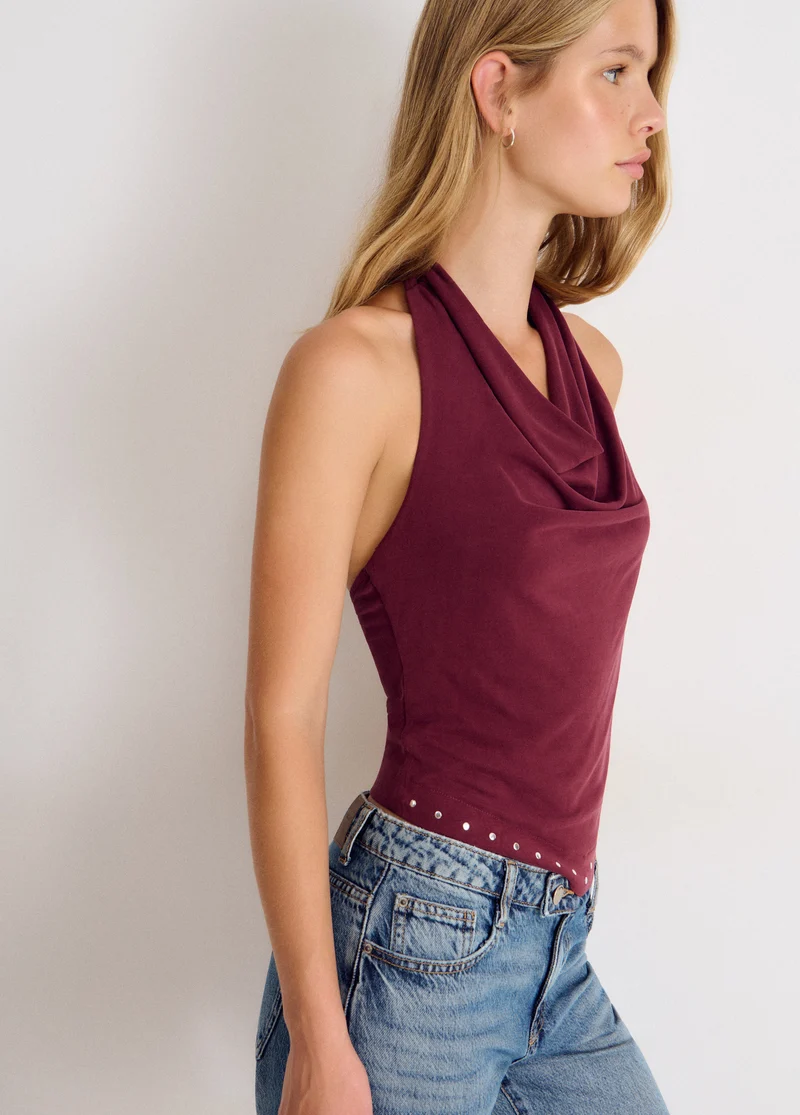 Studded halter top