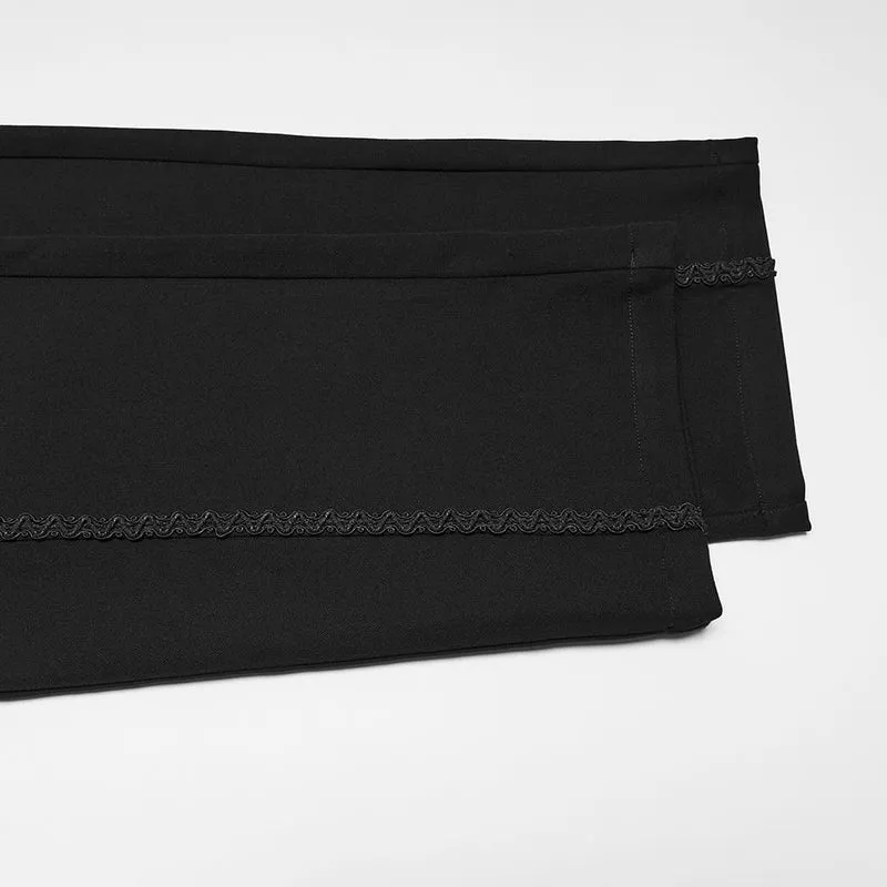 Gothic-Applikationen-besetzte schmal geschnittene Herrenhose für Herren