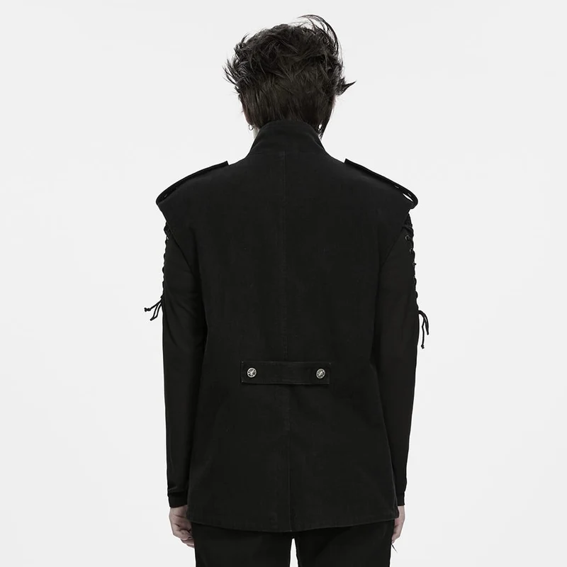 Herren-Techwear-Weste mit mehreren Taschen, Nietenbesatz und Stehkragen