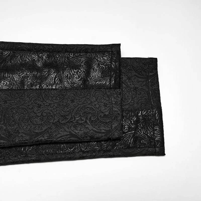 Gothic-Herrenhose mit Schnürung und Jacquard-Patchworkmuster