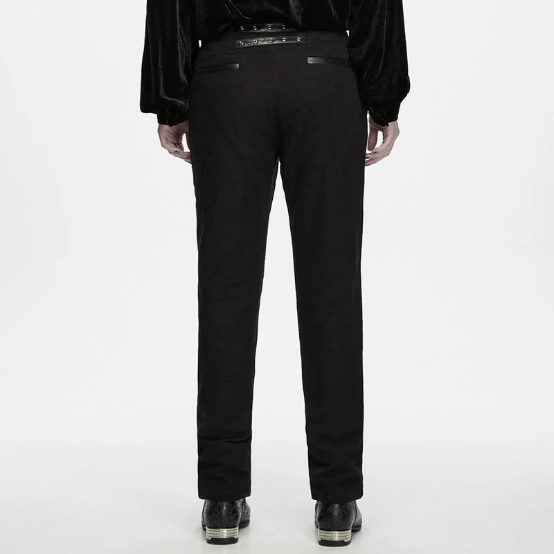 Gothic-Herrenhose mit Ösen und Reißverschluss, schmal geschnitten