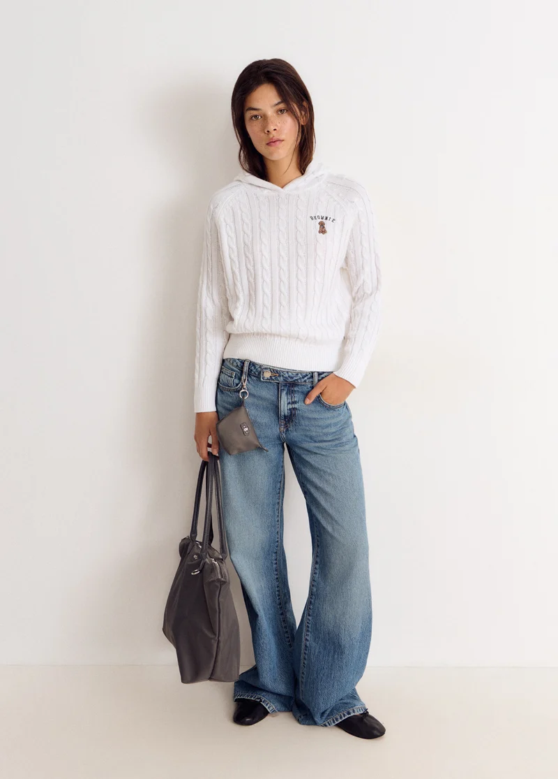 Braided embroidered sweater