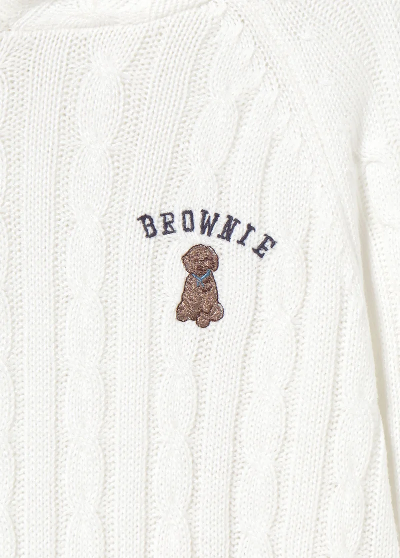 Braided embroidered sweater