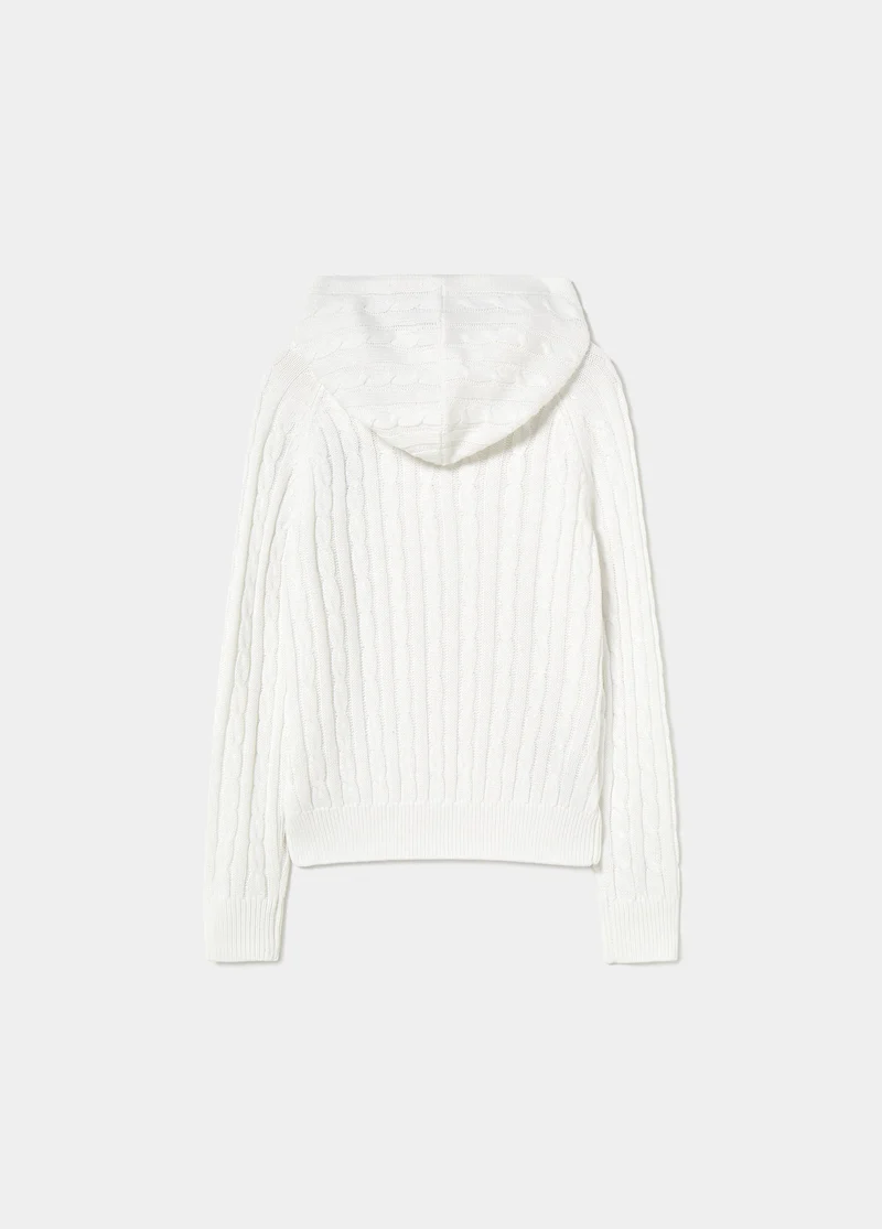 Braided embroidered sweater