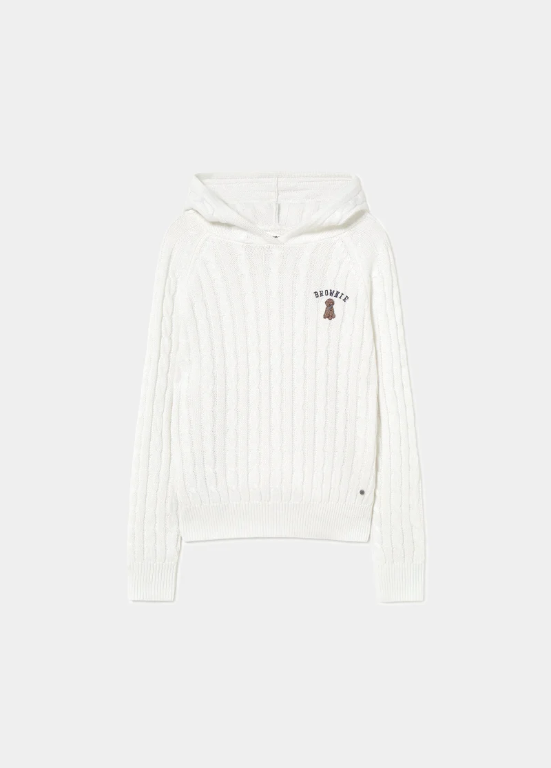 Braided embroidered sweater