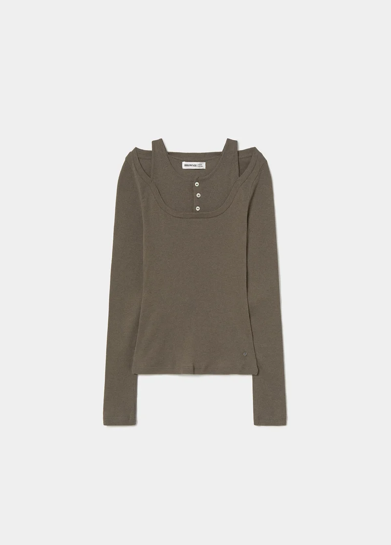 T-shirt double buttons