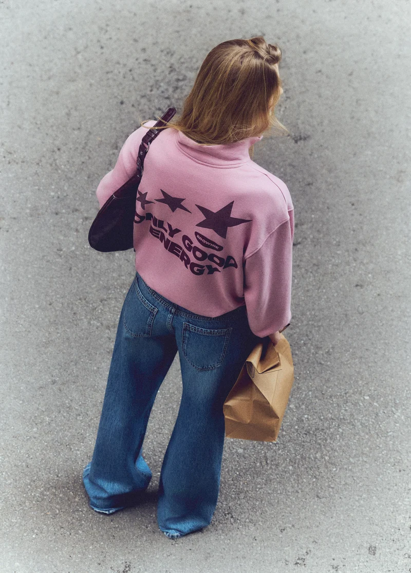 Printed zip-up sweatshirt