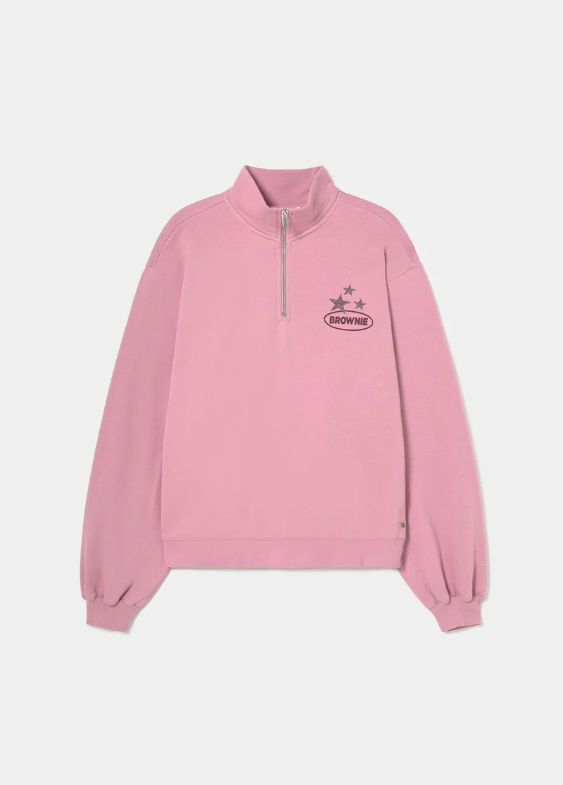 Printed zip-up sweatshirt