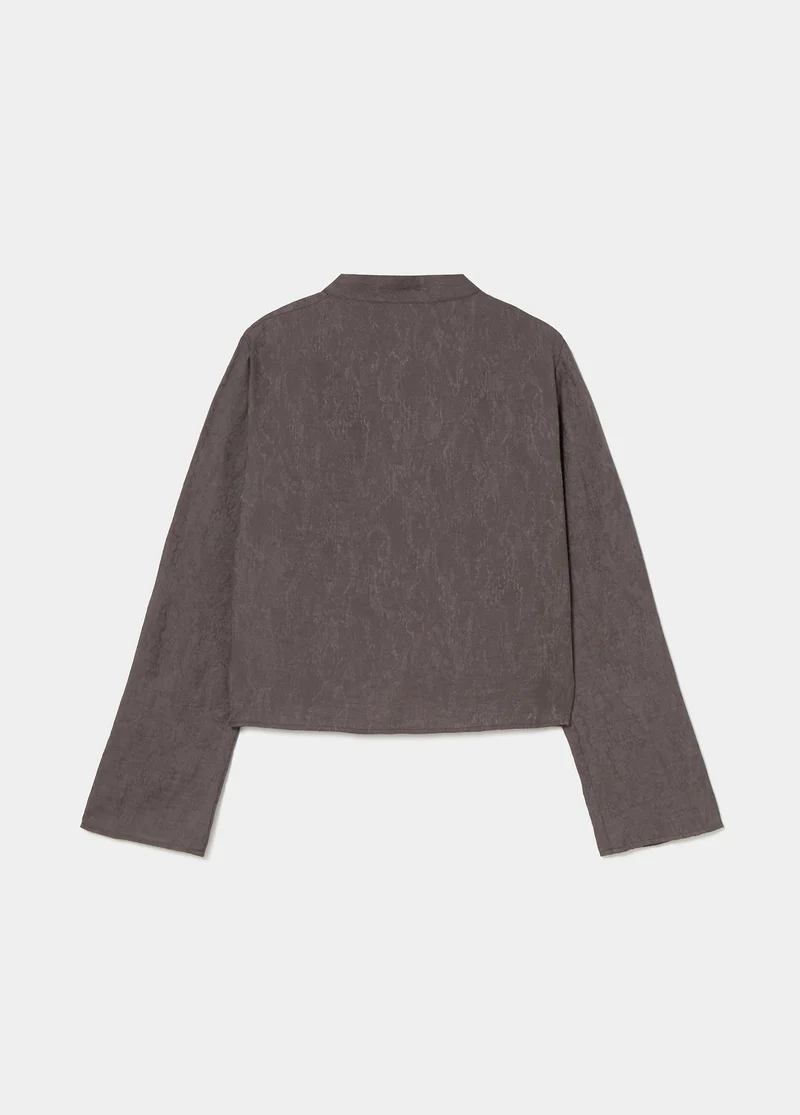 Jacquard blouse with bow details