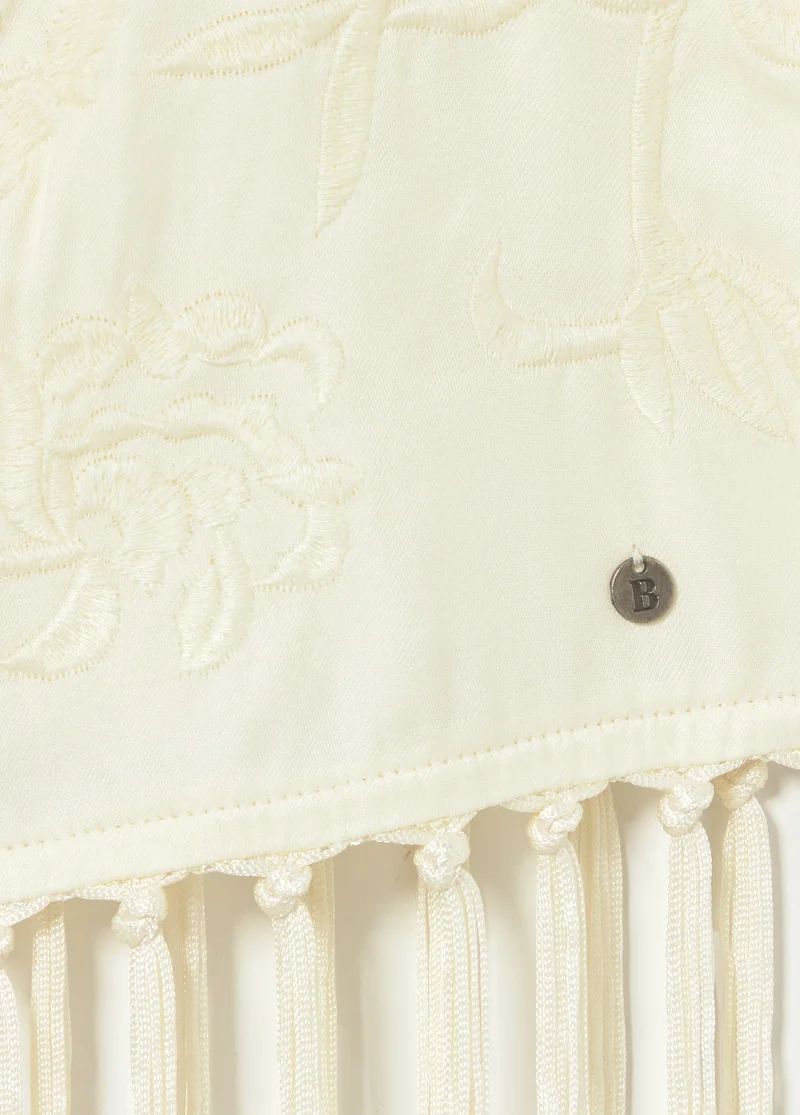 Jacquard top with fringe
