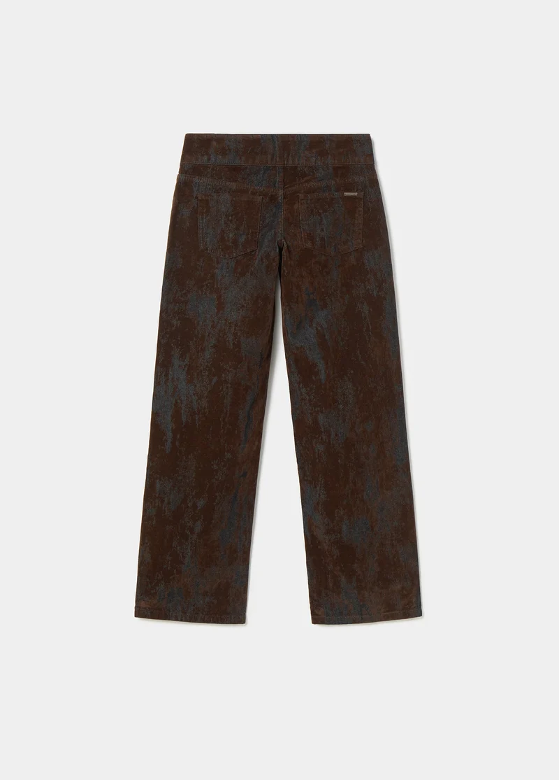 Brown flocked trousers