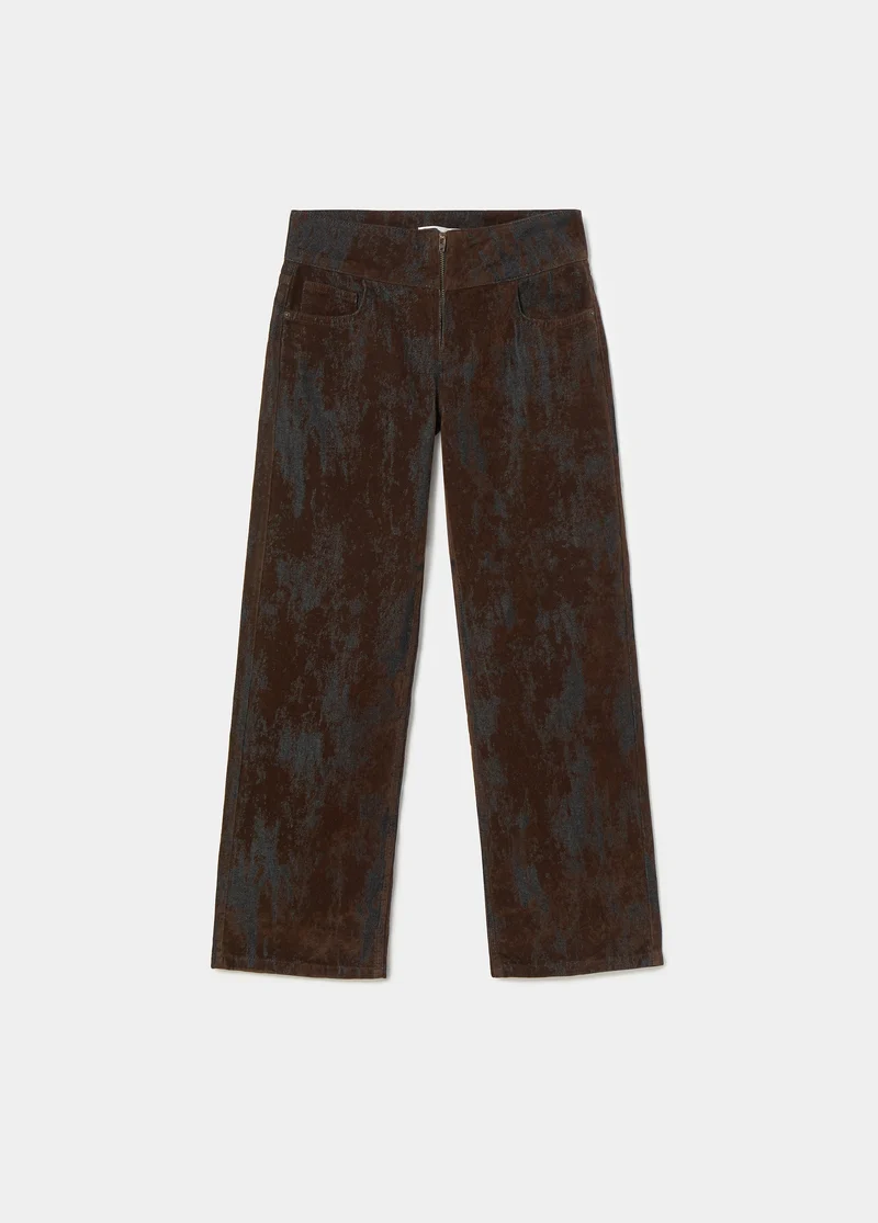Brown flocked trousers