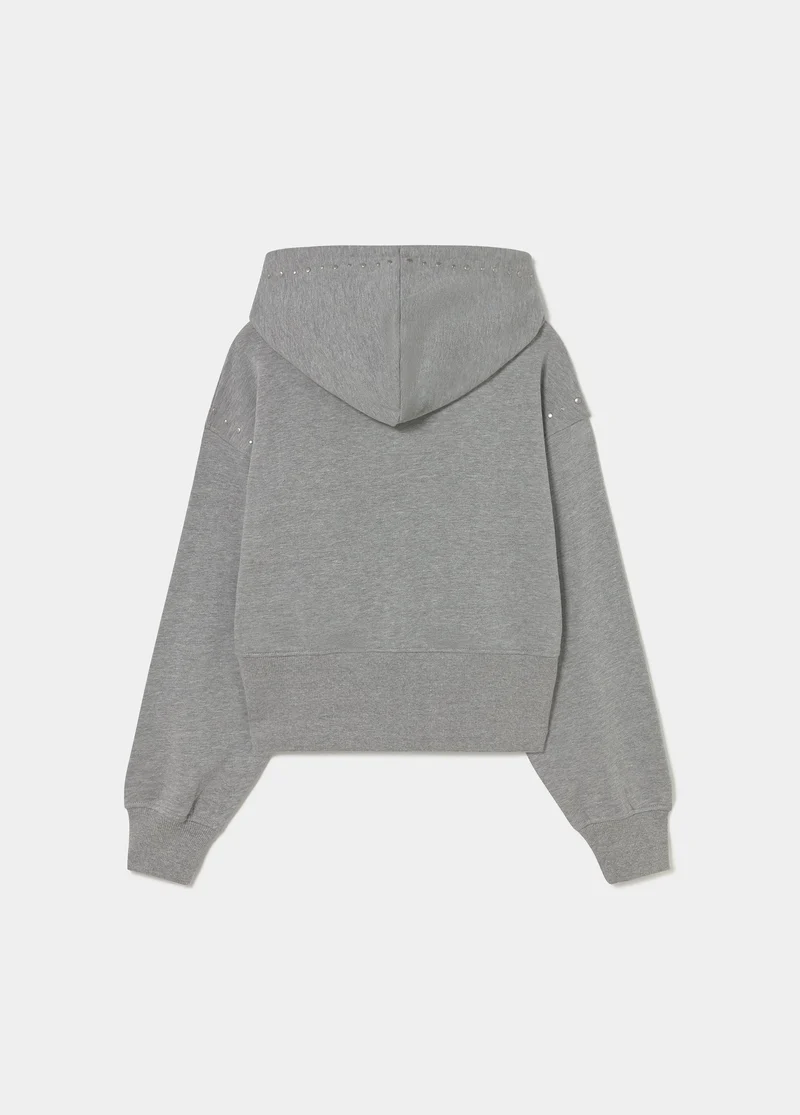 Studded hooded sweatshirt