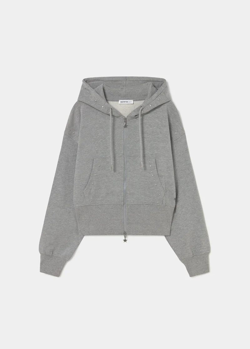 Studded hooded sweatshirt