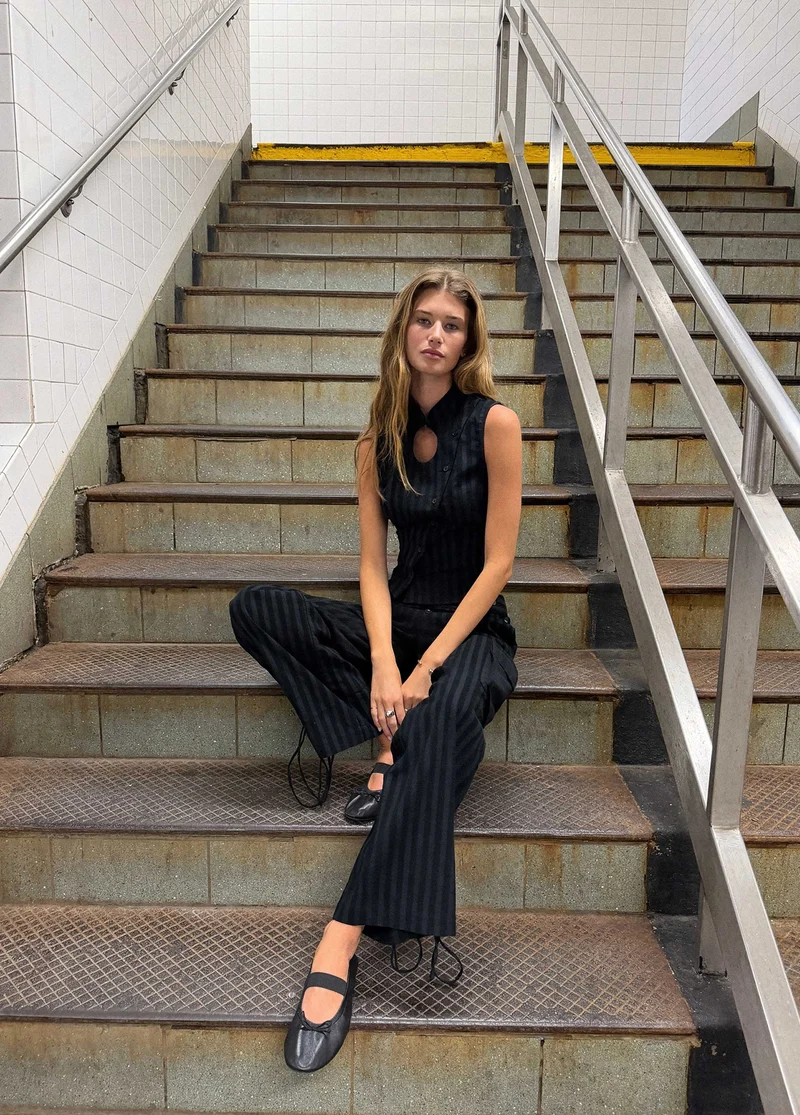 Corduroy striped cargo pants