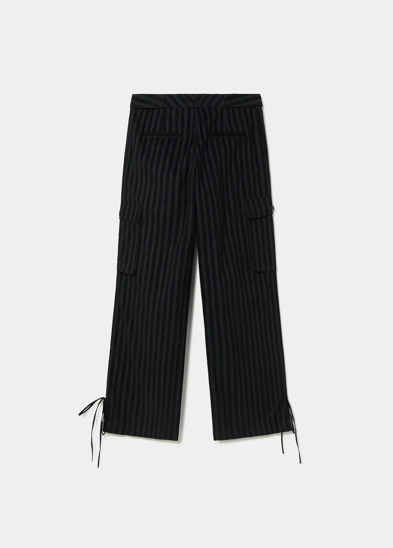 Corduroy striped cargo pants