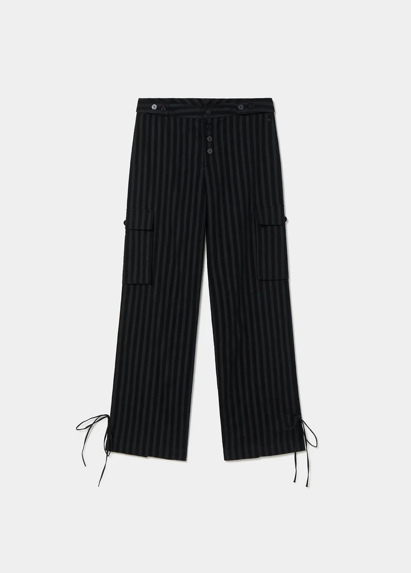 Corduroy striped cargo pants