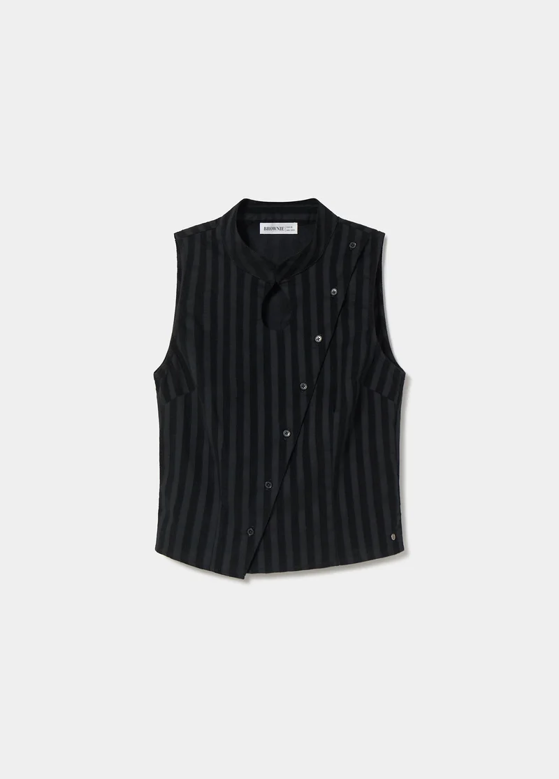 Corduroy striped button-up top
