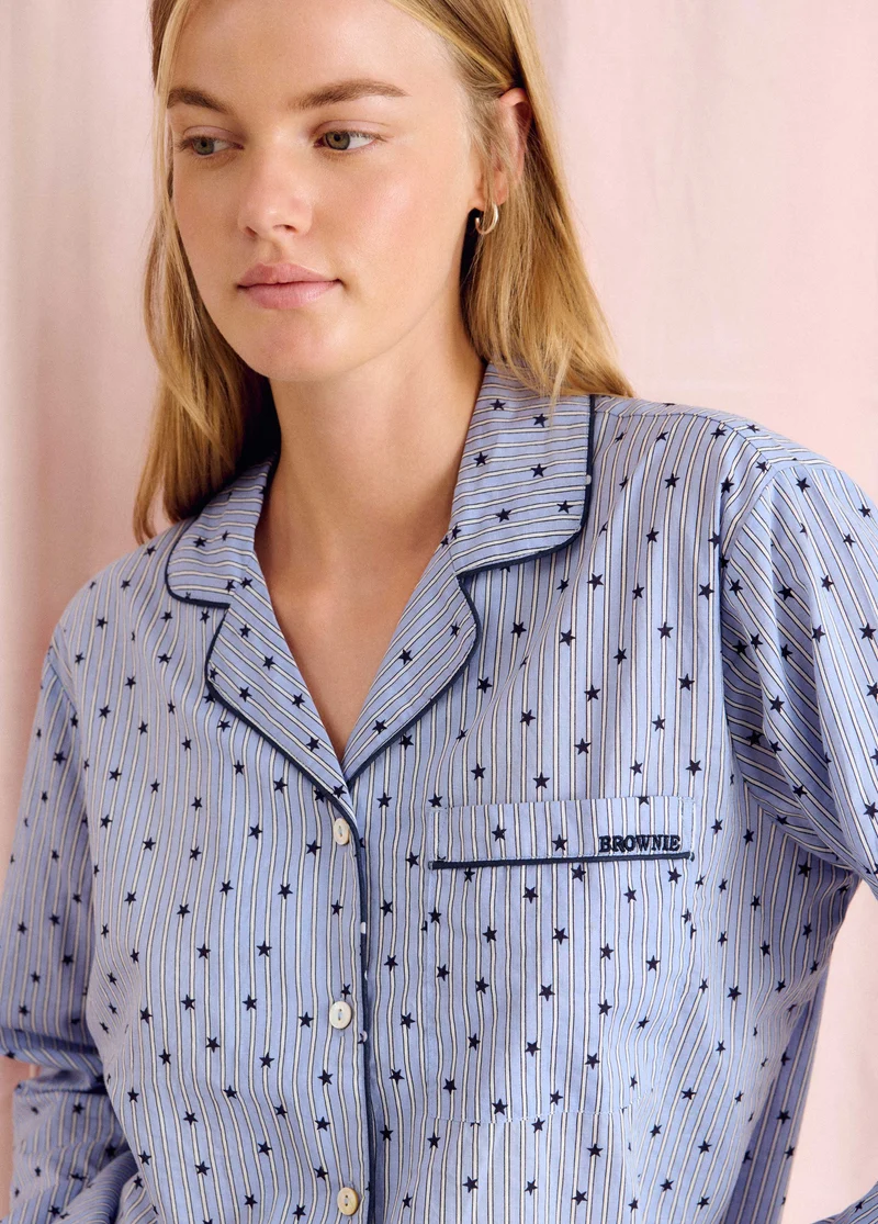 Blue striped pajamas