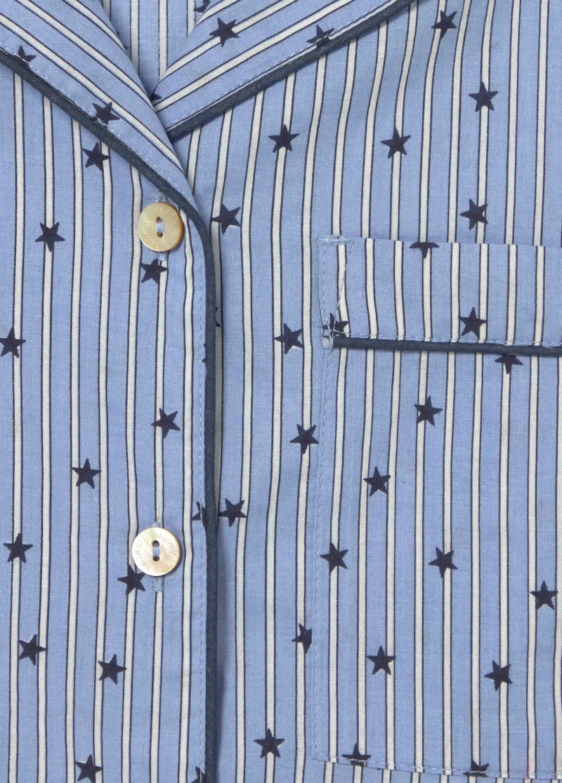 Blue striped pajamas