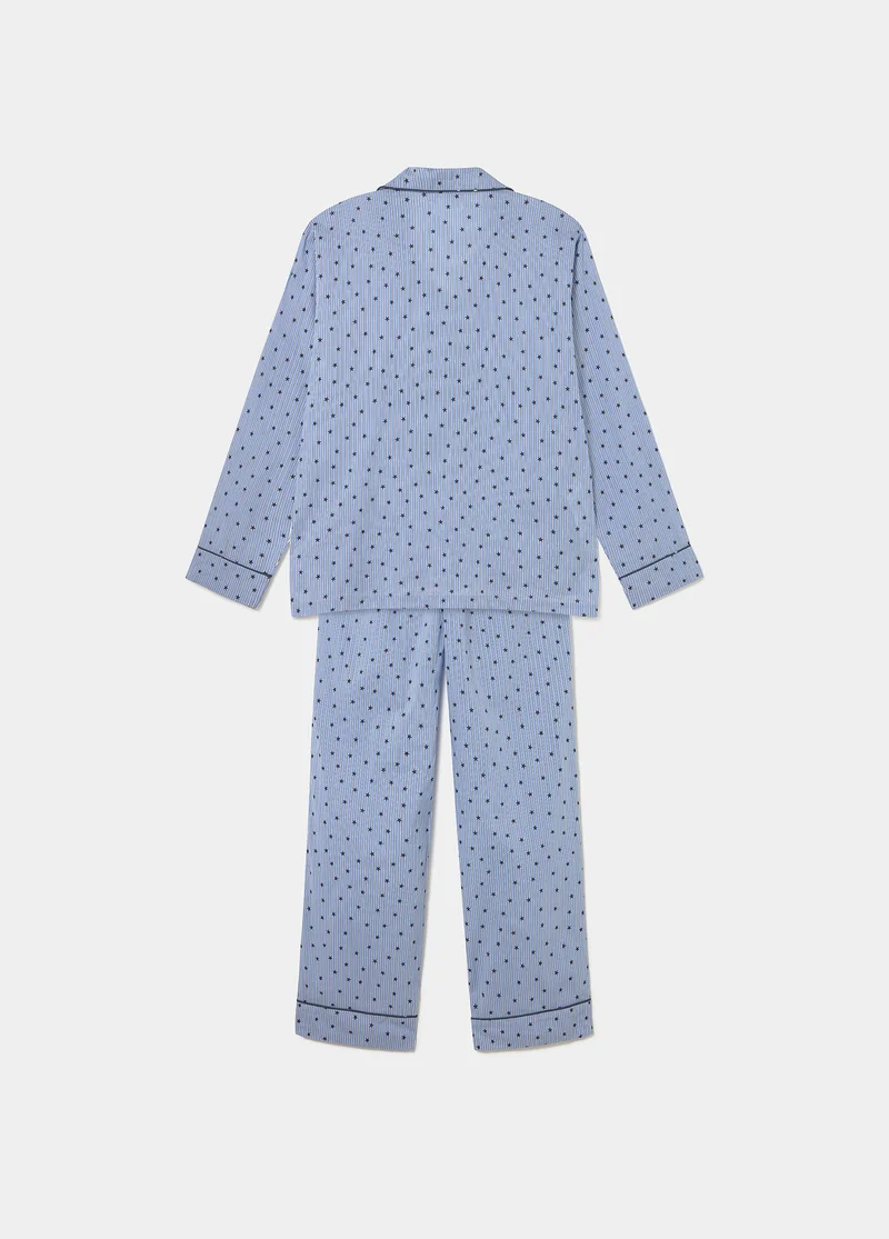 Blue striped pajamas