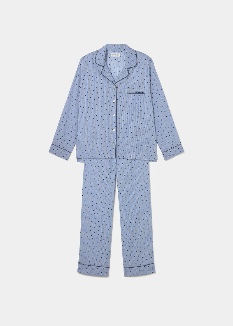 Blue striped pajamas