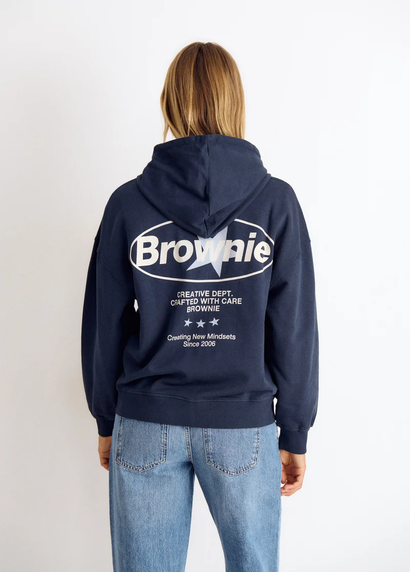 Fleece sweatshirt with a back print